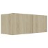 Set de muebles para TV 3 pzas madera contrachapada roble