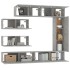 Set de muebles de TV 7 pzas madera contrachapada gris