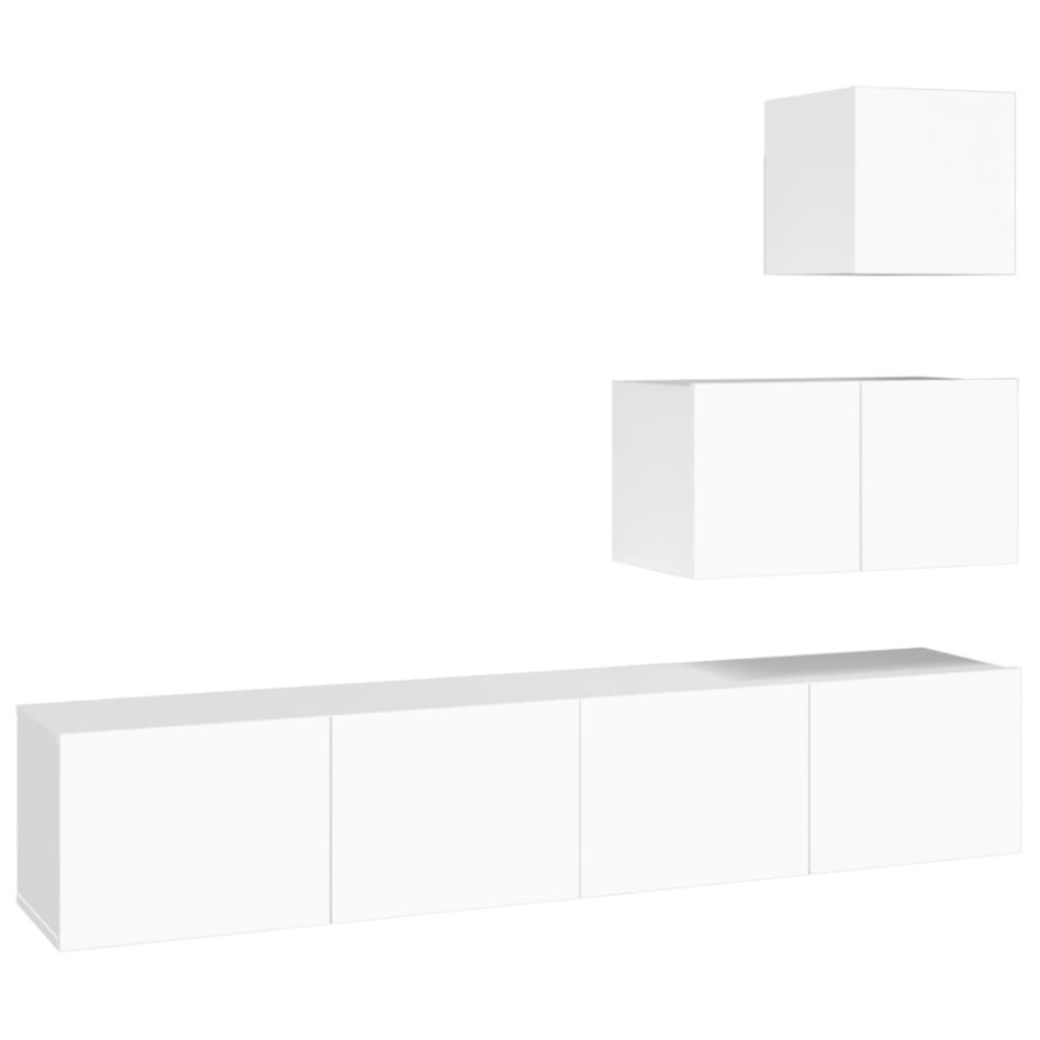 Set de muebles para TV 4 piezas madera contrachapada