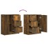 Aparadores 2 uds madera contrachapada roble ahumado 60x30x70