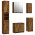 Set muebles de baño 5 piezas madera contrachapada roble