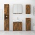 Set muebles de baño 5 piezas madera contrachapada roble