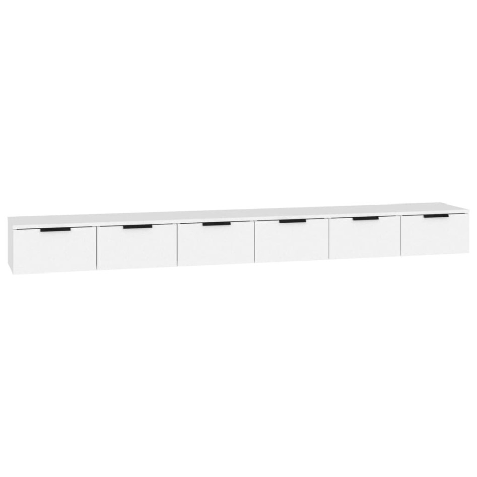 Armarios de pared 2 uds madera contrachapada blanco