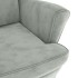 Sillón orejero y taburete de terciopelo gris