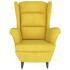 Sillón orejero con taburete terciopelo amarillo