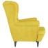 Sillón orejero con taburete terciopelo amarillo