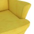 Sillón orejero con taburete terciopelo amarillo