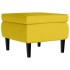 Sillón orejero con taburete terciopelo amarillo