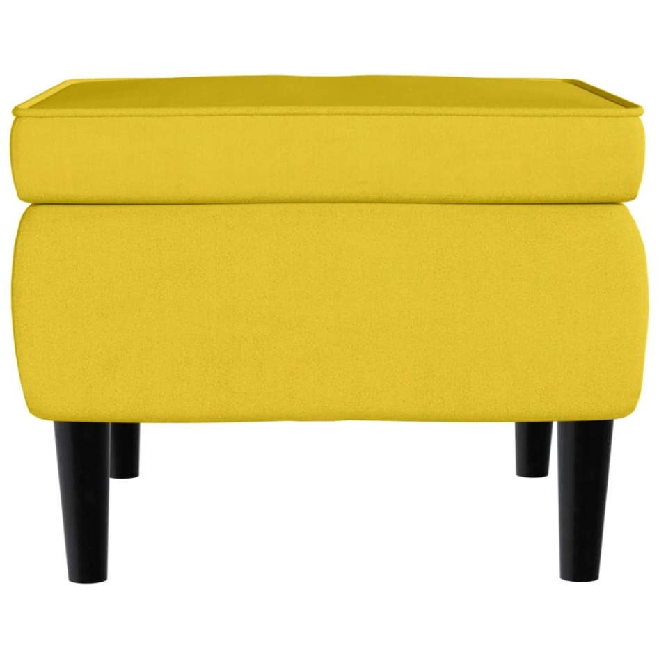 Sillón orejero con taburete terciopelo amarillo