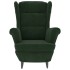 Sillón orejero y taburete de terciopelo verde