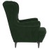 Sillón orejero y taburete de terciopelo verde