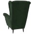 Sillón orejero y taburete de terciopelo verde