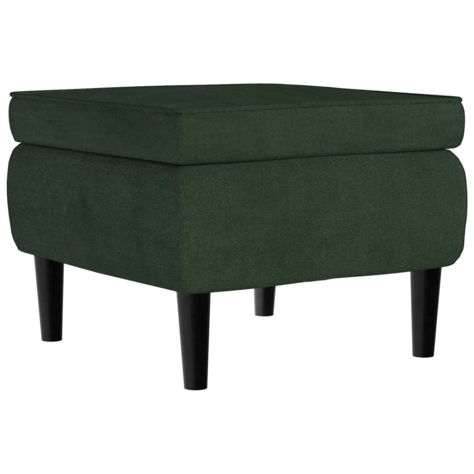 Sillón orejero y taburete de terciopelo verde