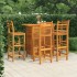 Juego muebles de bar para jardín 5 pzas madera maciza de