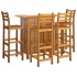 Juego muebles de bar para jardín 5 pzas madera maciza de