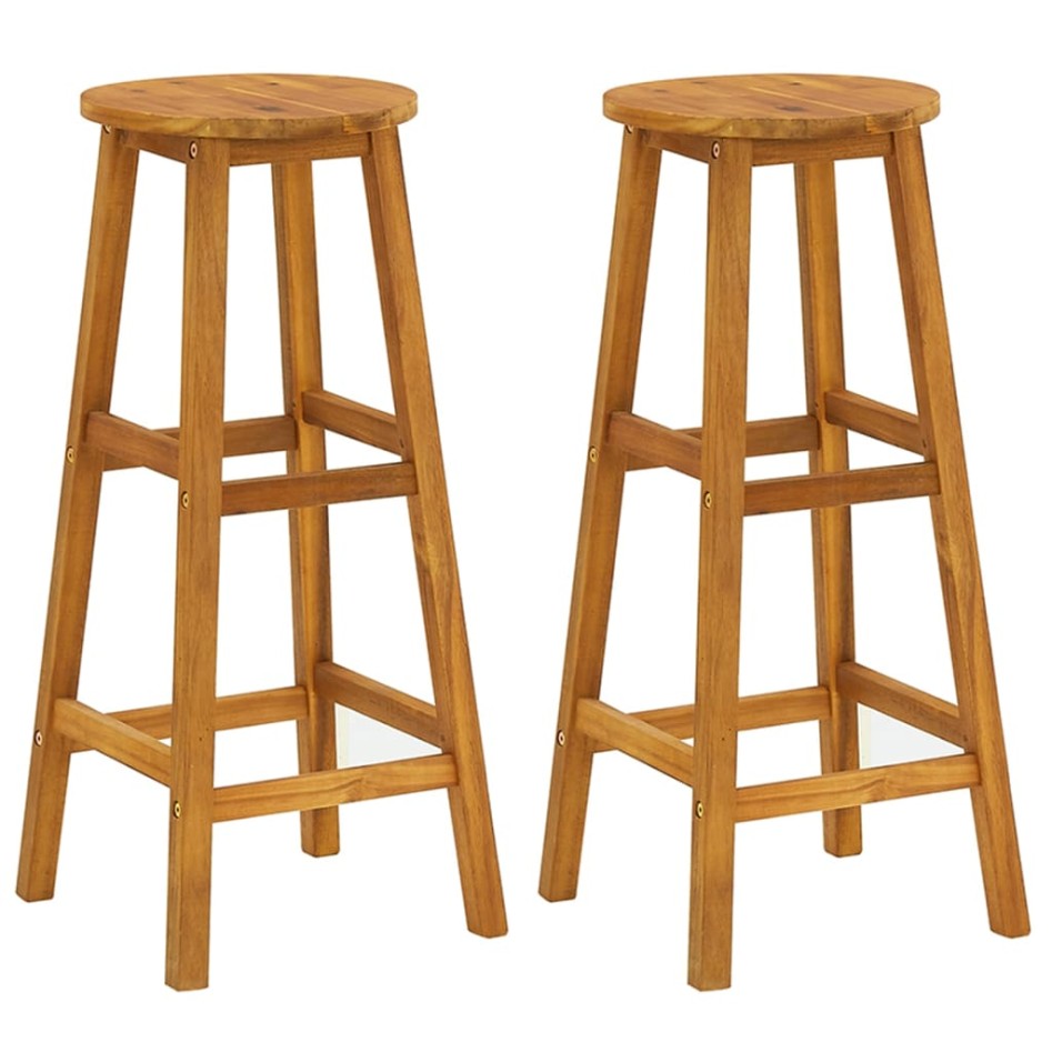 Juego muebles de bar para jardín 3 pzas madera maciza de