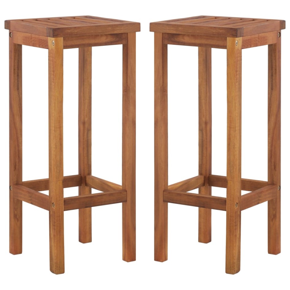 Juego muebles de bar de jardín 9 piezas madera maciza de