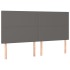 Cabeceros 4 unidades de cuero sintético gris 100x5x78/88