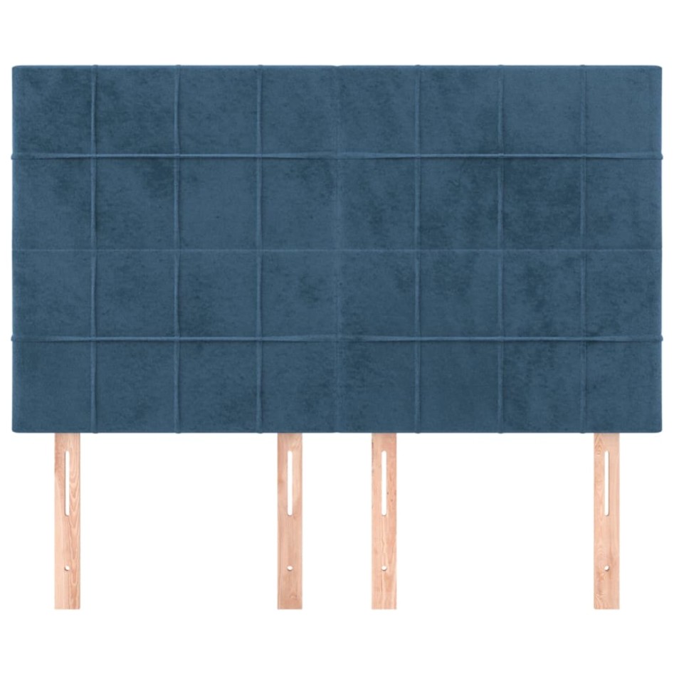 Cabeceros 4 unidades terciopelo azul oscuro 72x5x78/88