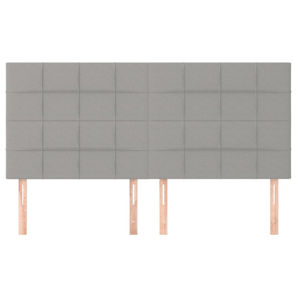 Cabeceros 4 unidades de tela gris claro 90x5x78/88