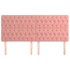 Cabeceros 4 unidades de terciopelo rosa 90x7x78/88