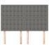 Cabeceros 4 unidades tela gris oscuro 72x5x78/88