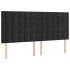 Cabeceros 4 unidades de terciopelo negro 90x5x78/88