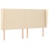 Cabecero con orejas de tela color crema 163x23x118/128