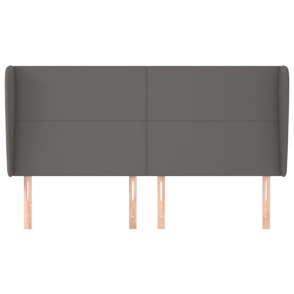 Cabecero con orejas cuero sintético gris
