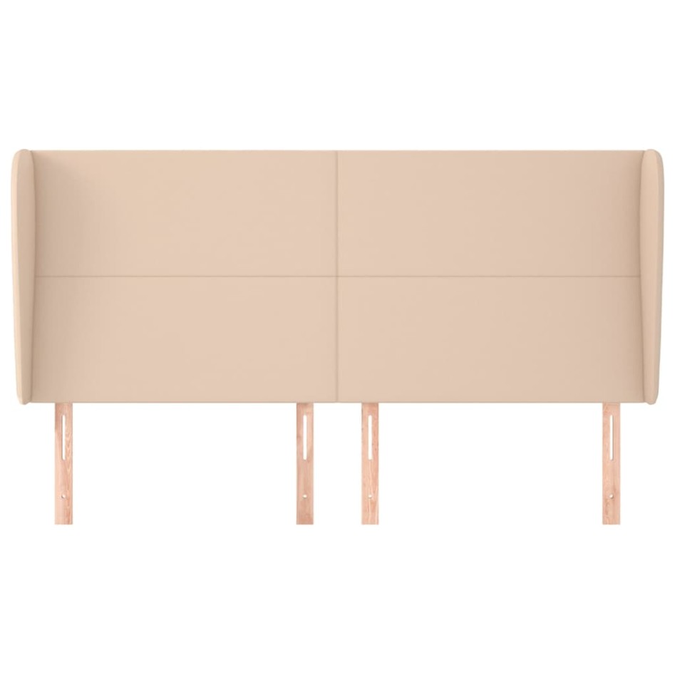 Cabecero con orejas cuero sintético capuchino 163x23x118/128