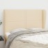 Cabecero con orejas de tela color crema 147x23x118/128