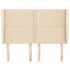Cabecero con orejas de tela color crema 147x23x118/128