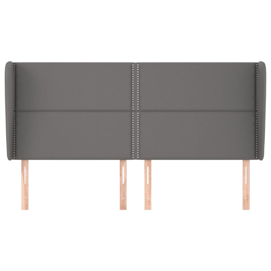 Cabecero con orejas cuero sintético gris
