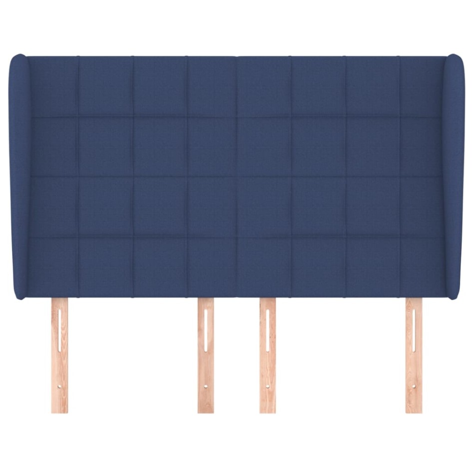 Cabecero con orejas de tela azul 147x23x118/128