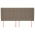 Cabecero con orejas de tela gris taupe 183x23x118/128