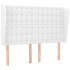 Cabecero con orejas de cuero sintético blanco 147x23x118/128