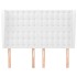 Cabecero con orejas de cuero sintético blanco 147x23x118/128