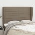 Cabecero con orejas de tela gris taupe 147x23x118/128