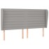 Cabecero con orejas de tela gris claro 163x23x118/128