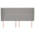 Cabecero con orejas de tela gris claro 163x23x118/128
