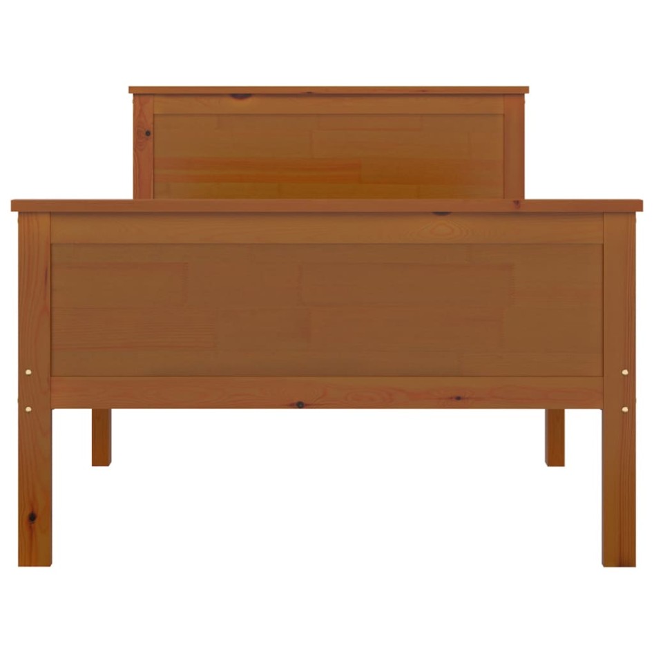 Estructura de cama madera maciza pino marrón miel 90x200