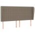 Cabecero con orejas de tela gris taupe 183x23x118/128