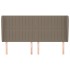 Cabecero con orejas de tela gris taupe 183x23x118/128