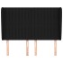 Cabecero con orejas de tela negro 147x23x118/128
