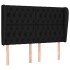 Cabecero con orejas de tela negro 147x23x118/128