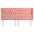 Cabecero con orejas de terciopelo rosa 183x23x118/128