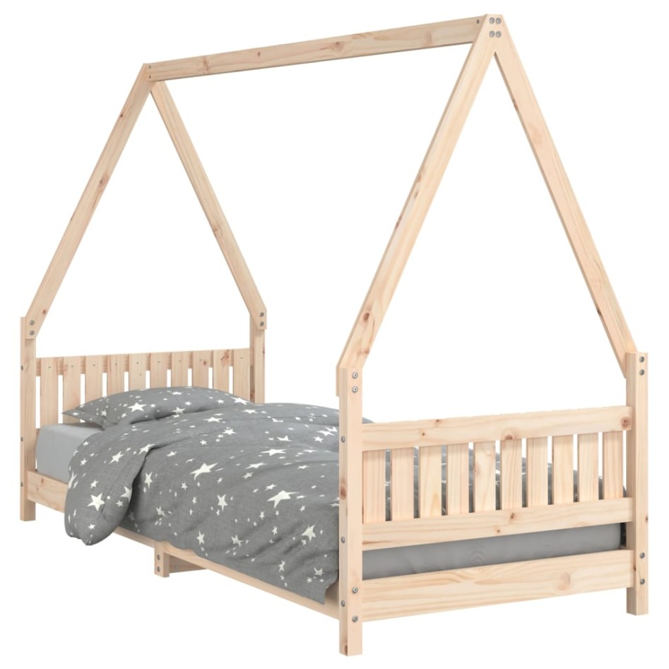 Estructura de cama para niños madera maciza de pino 80x200