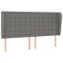 Cabecero con orejas de tela gris oscuro 183x23x118/128