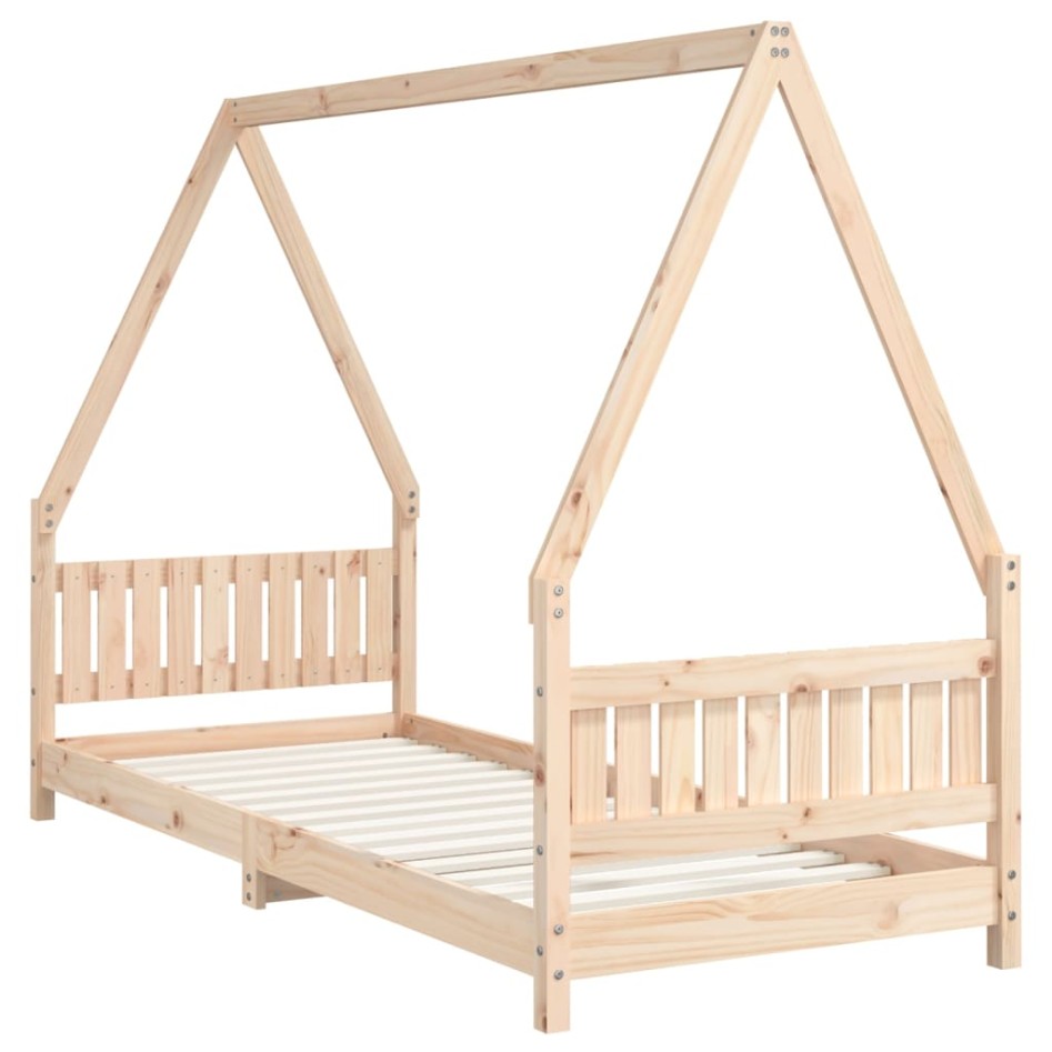 Estructura de cama para niños madera maciza de pino 80x200