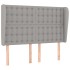 Cabecero con orejas de tela gris claro 147x23x118/128